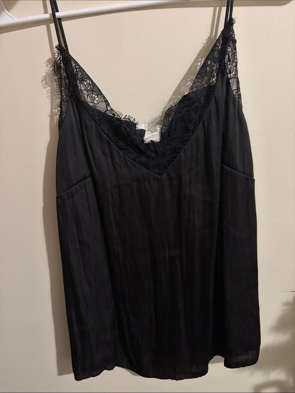 H&M Black Lace-Trim Slip Cami